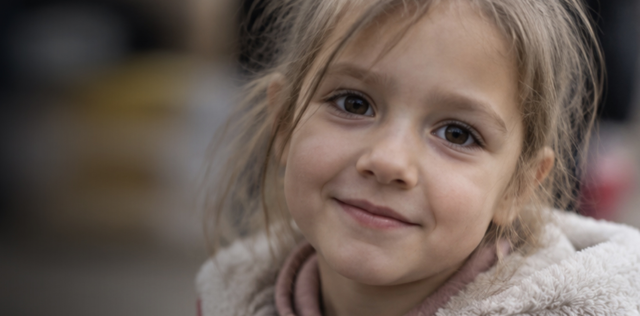 Close-up portrait of a smiling Ukrainian girl